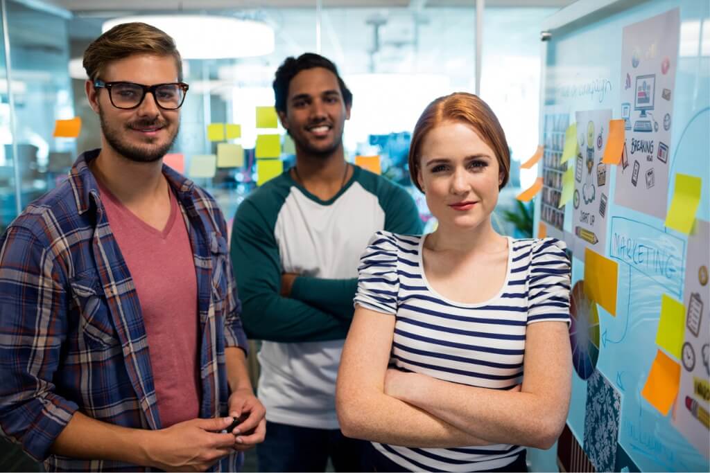 diverse teams works on a service blueprint