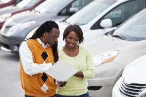 black car shopper user research uncovers questions between couple explaining Why research is critical in Inclusive Design efforts...