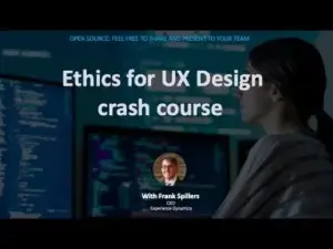 ethics for UX Design slide cover with Frank Spillers