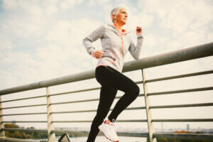 Mature Woman Running The City