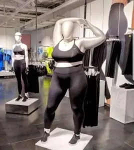 oversized Nike clothing on display