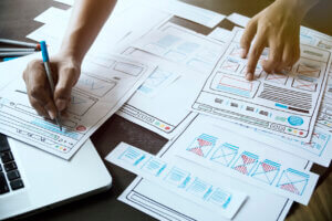 Interaction Design shows use of flows and wireframes in UX design