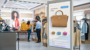 Shot of a Floor-Standing LCD Touch touchpoint in service design