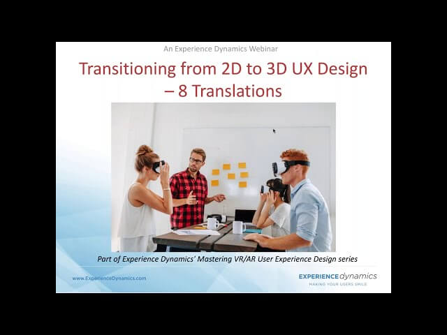2D to 3D UX transitioning webinar