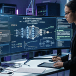 AI engineer improves models as she watches over a machine working